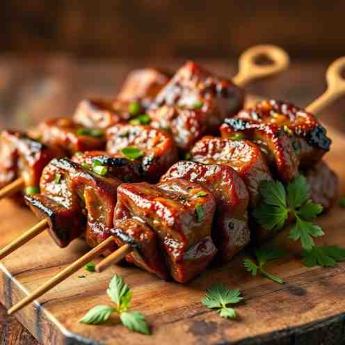 Juicy Garlic-Herb Beef Skewers - Best Grilled Meat Recipe